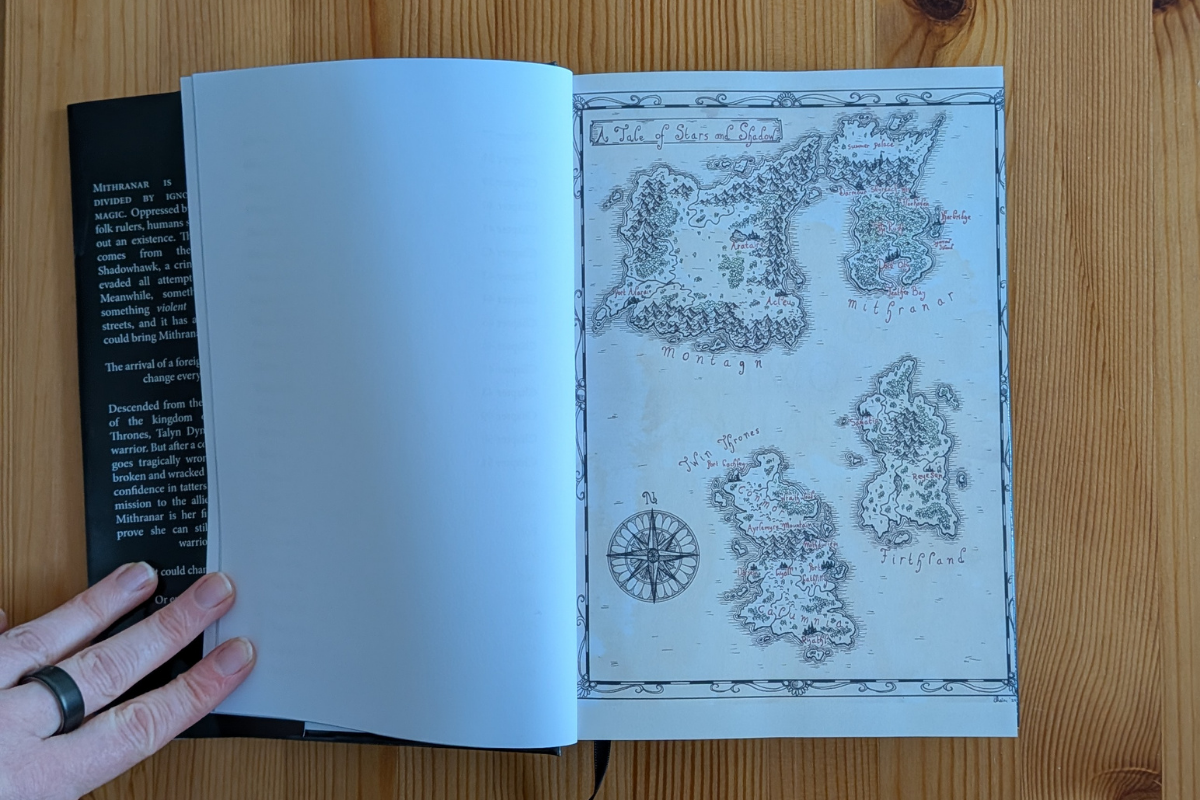Image of colour parchment map from A Duet of Sword and Song special hardcover edition